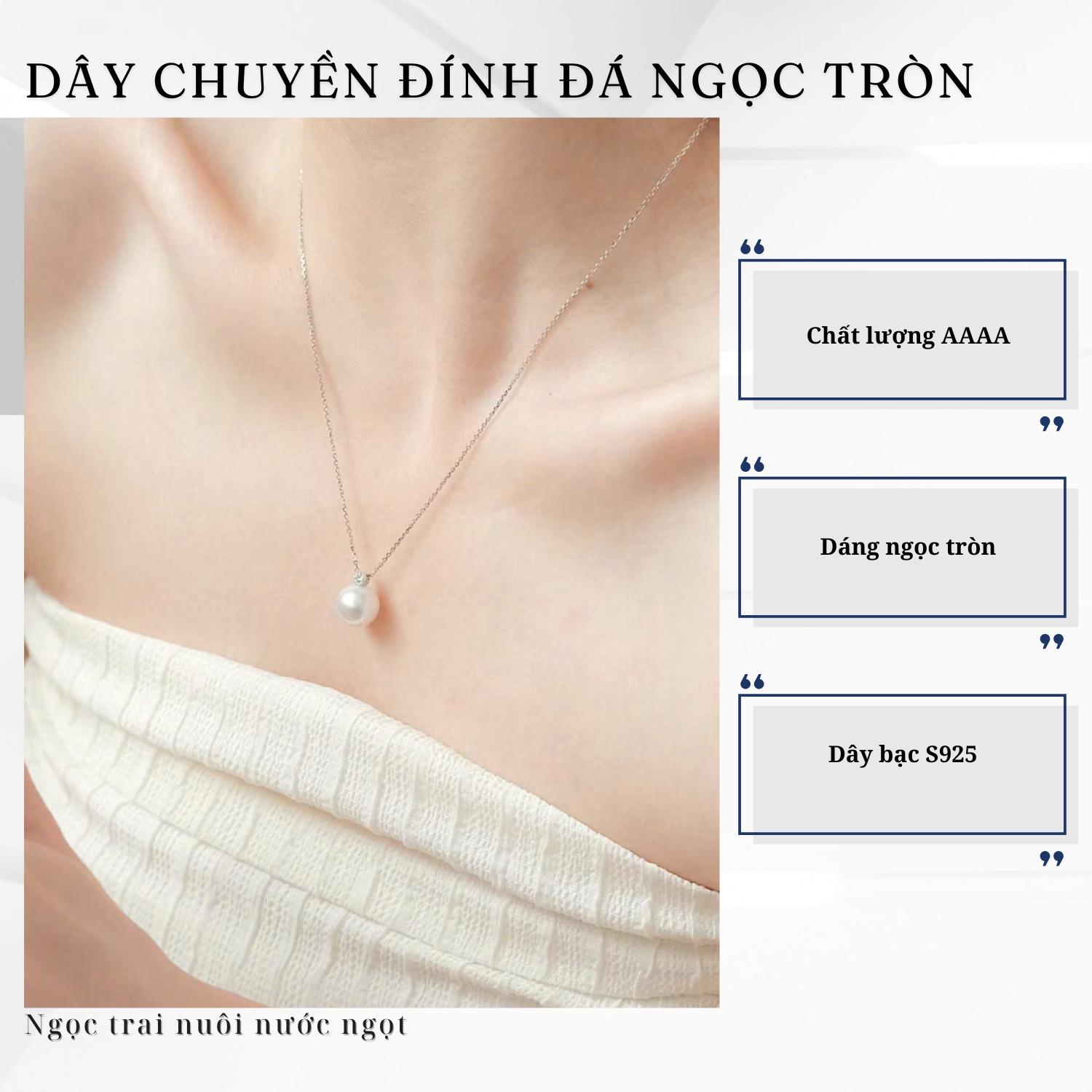 Alternative view of Dây Chuyền Mặt Ngọc Trai Đính Đá Lấp Lánh Sang Trọng