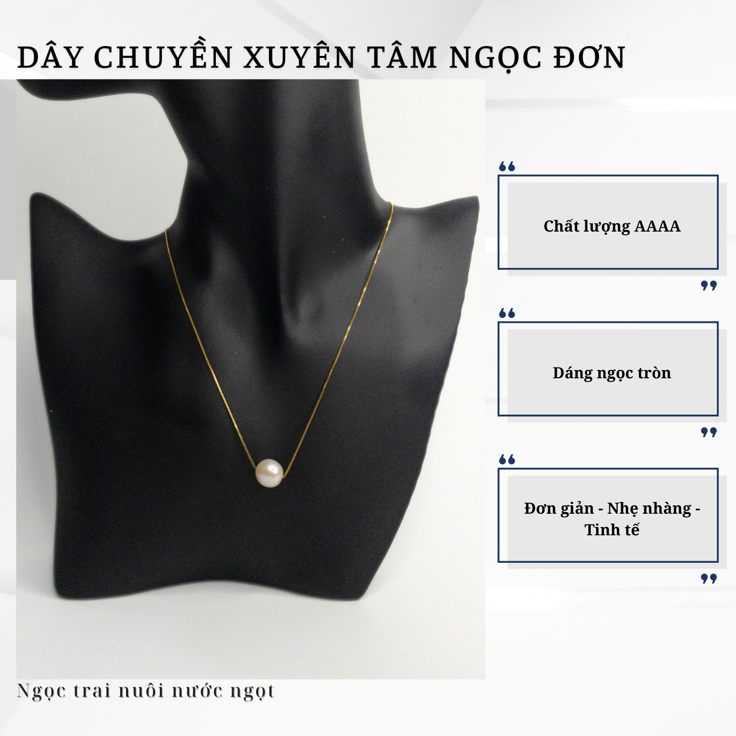 Alternative view of Dây Chuyền Ngọc Trai Xuyên Tâm Đơn Trẻ Trung 9mm