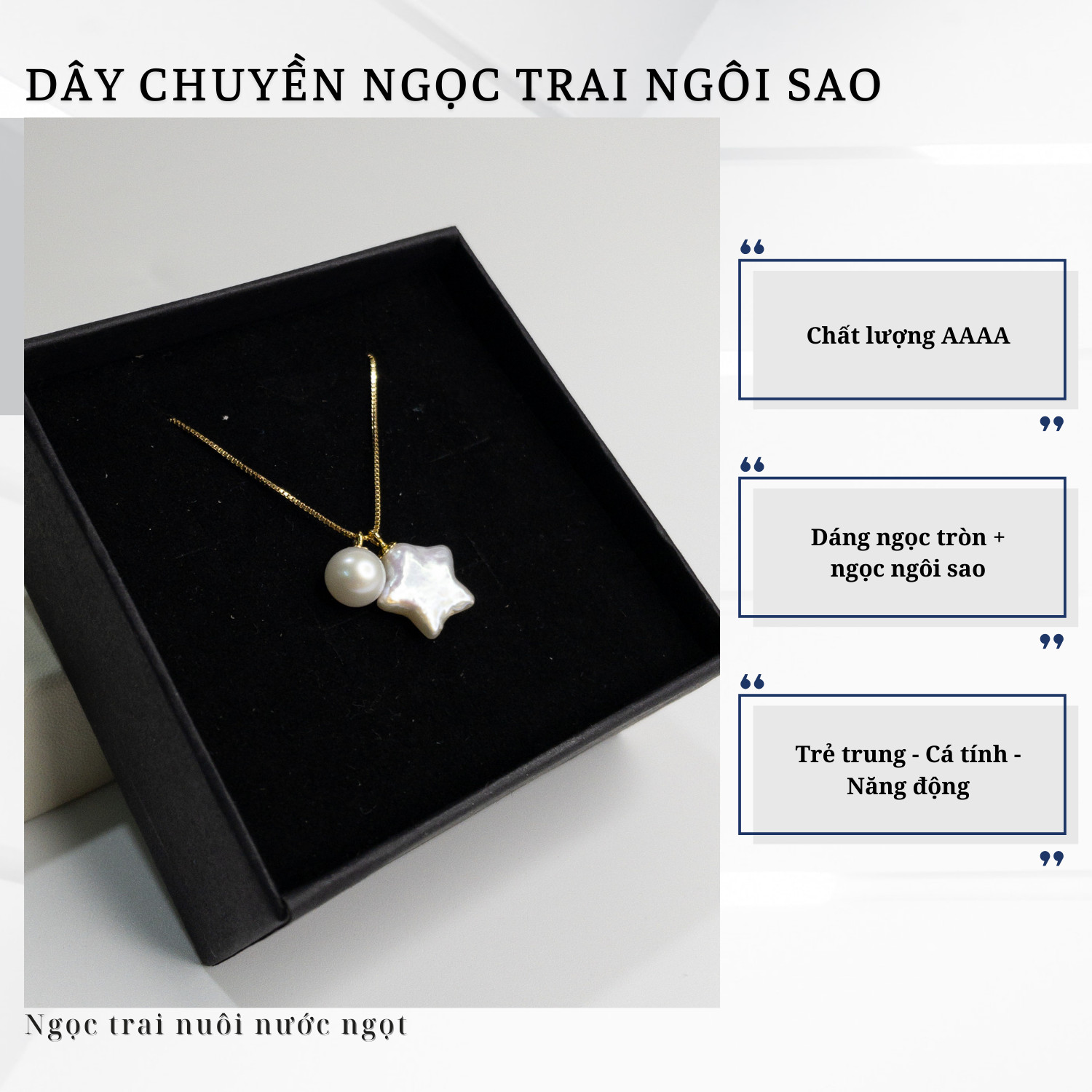 Alternative view of Dây Chuyền Ngọc Trai Ngôi Sao Ánh Sáng May Mắn