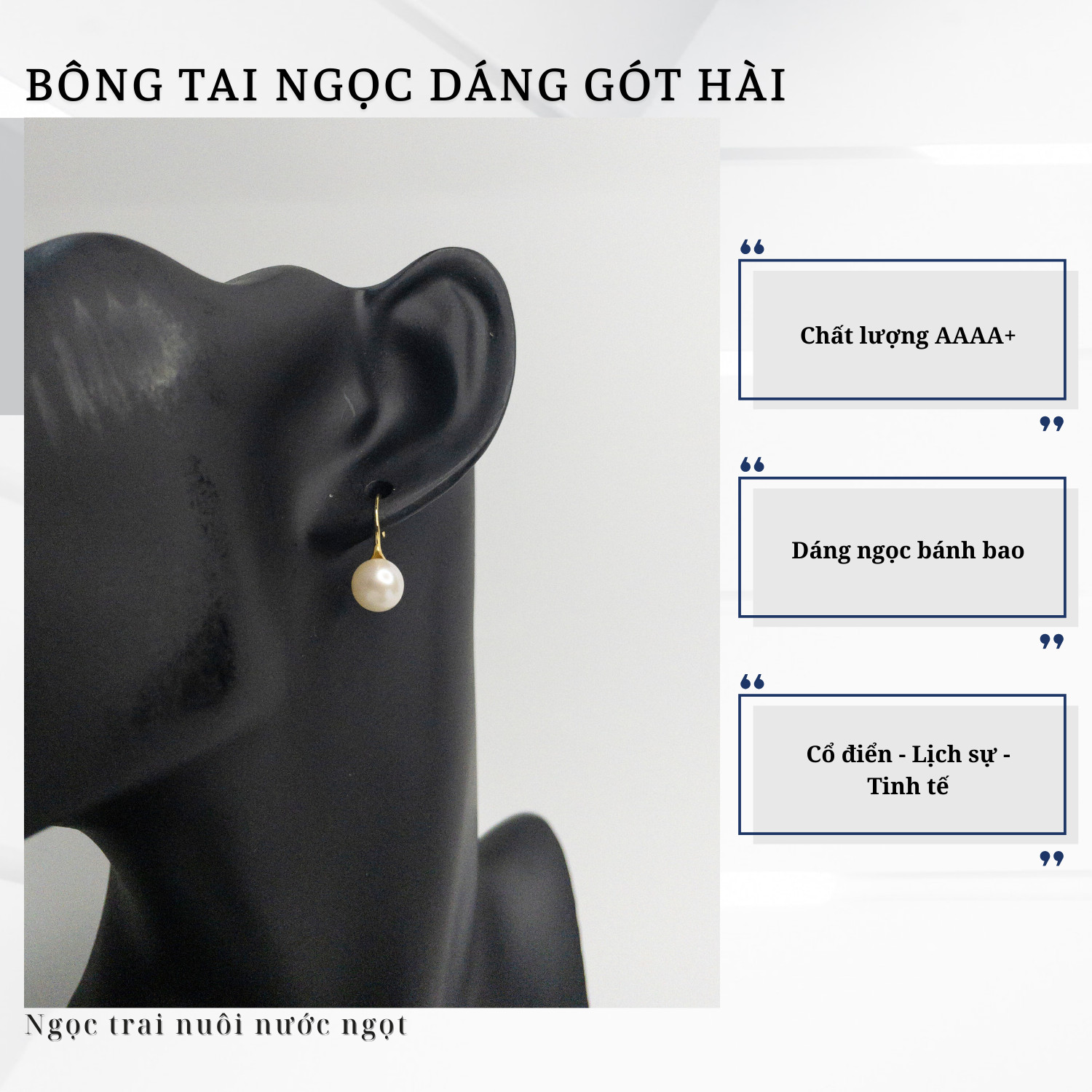 Alternative view of Bông Tai Ngọc Trai Dáng Gót Hài Móc Câu Trẻ Trung