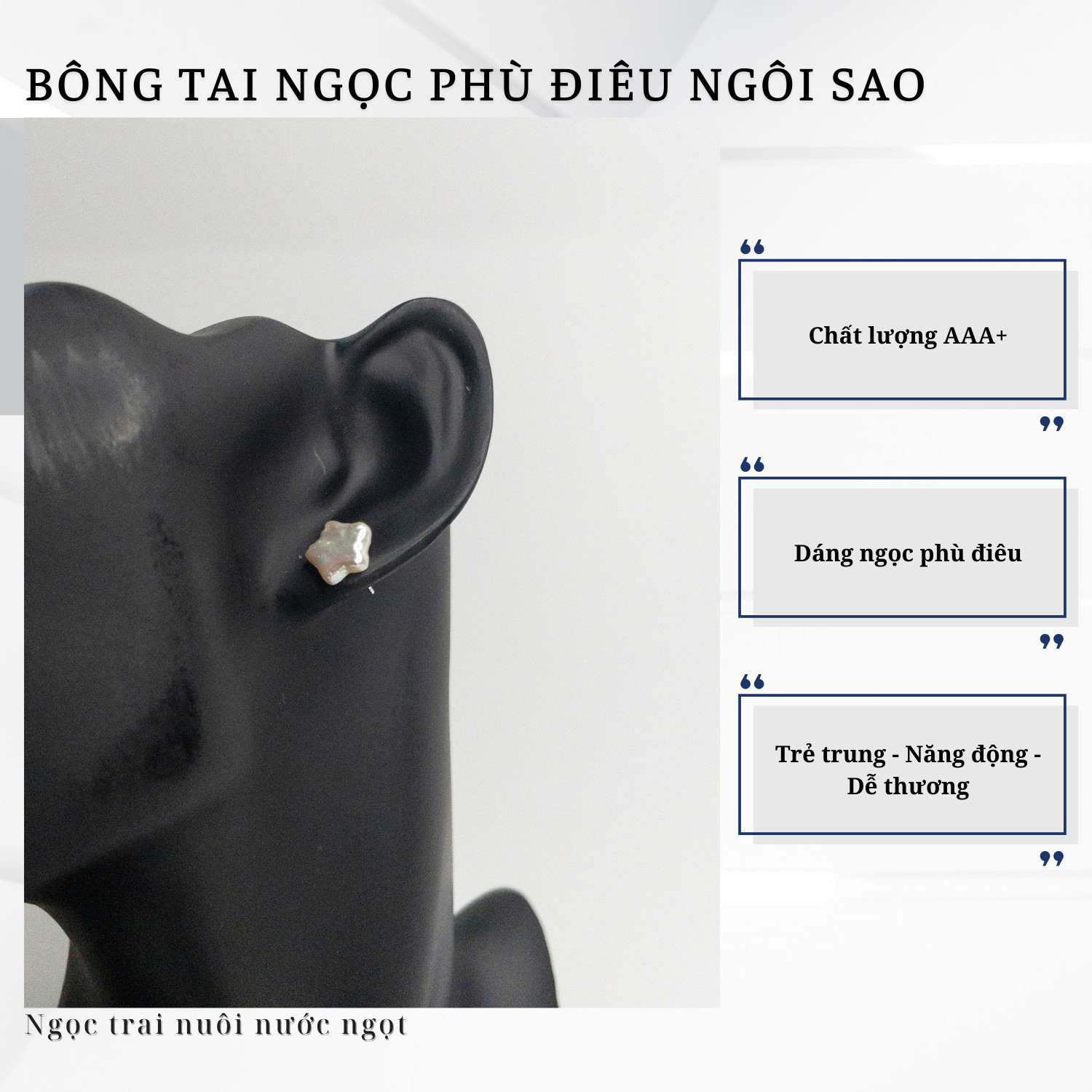 Alternative view of Bông Tai Ngọc Trai Ngôi Sao Ánh Sáng  May Mắn
