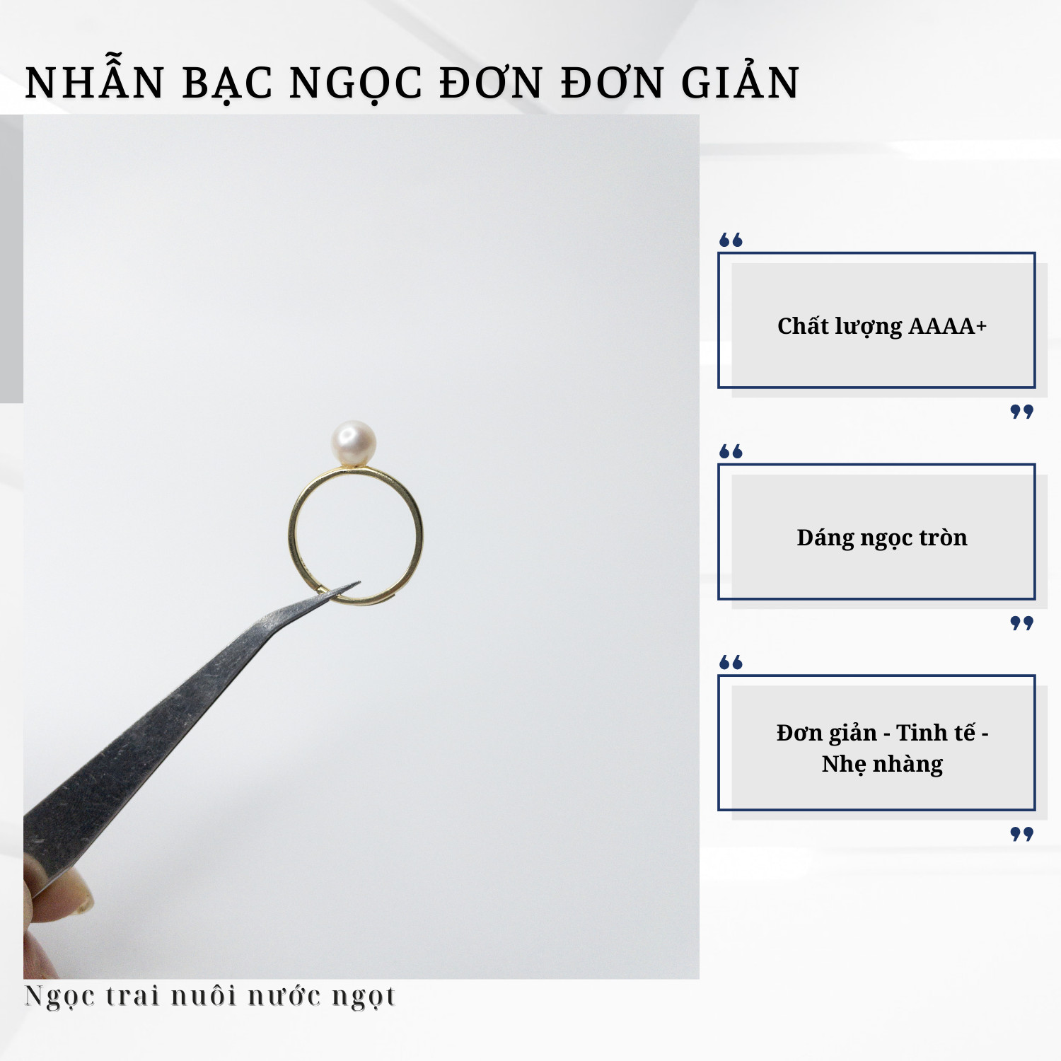 Alternative view of Nhẫn Ngọc Trai Thật Phong Cách Hàn Quốc Đơn Giản Thanh Lịch